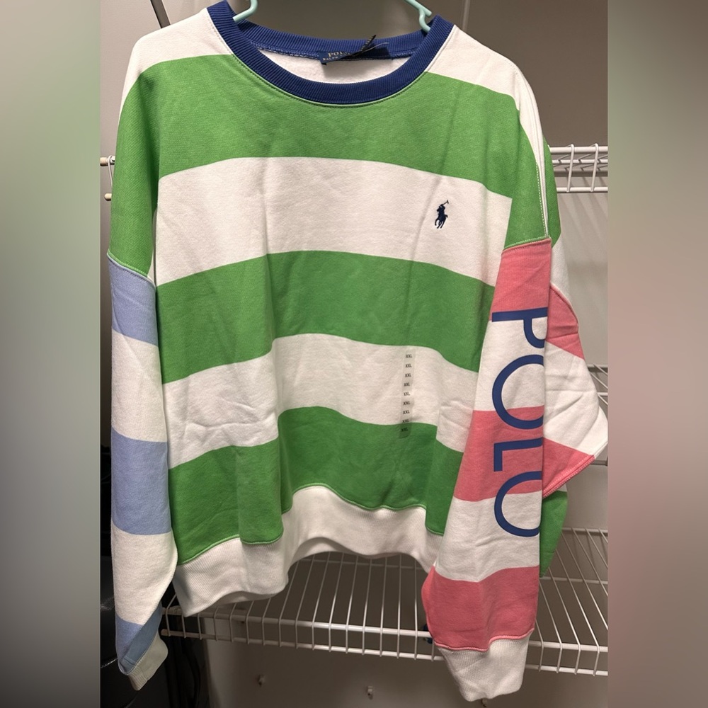 POLO Ralph Lauren Women's Striped Pullover Sweatshirt NWT XXL